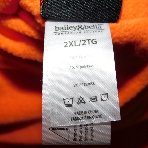 Bailey & Bella 2XL navy Blue Orange Fleece Lined Dog Jacket Coat New w Tags - Picture 6 of 9